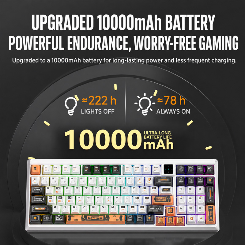 Gaming Keyboard No Noise - Langtu T98 3모드 무선 기계식 키보드,