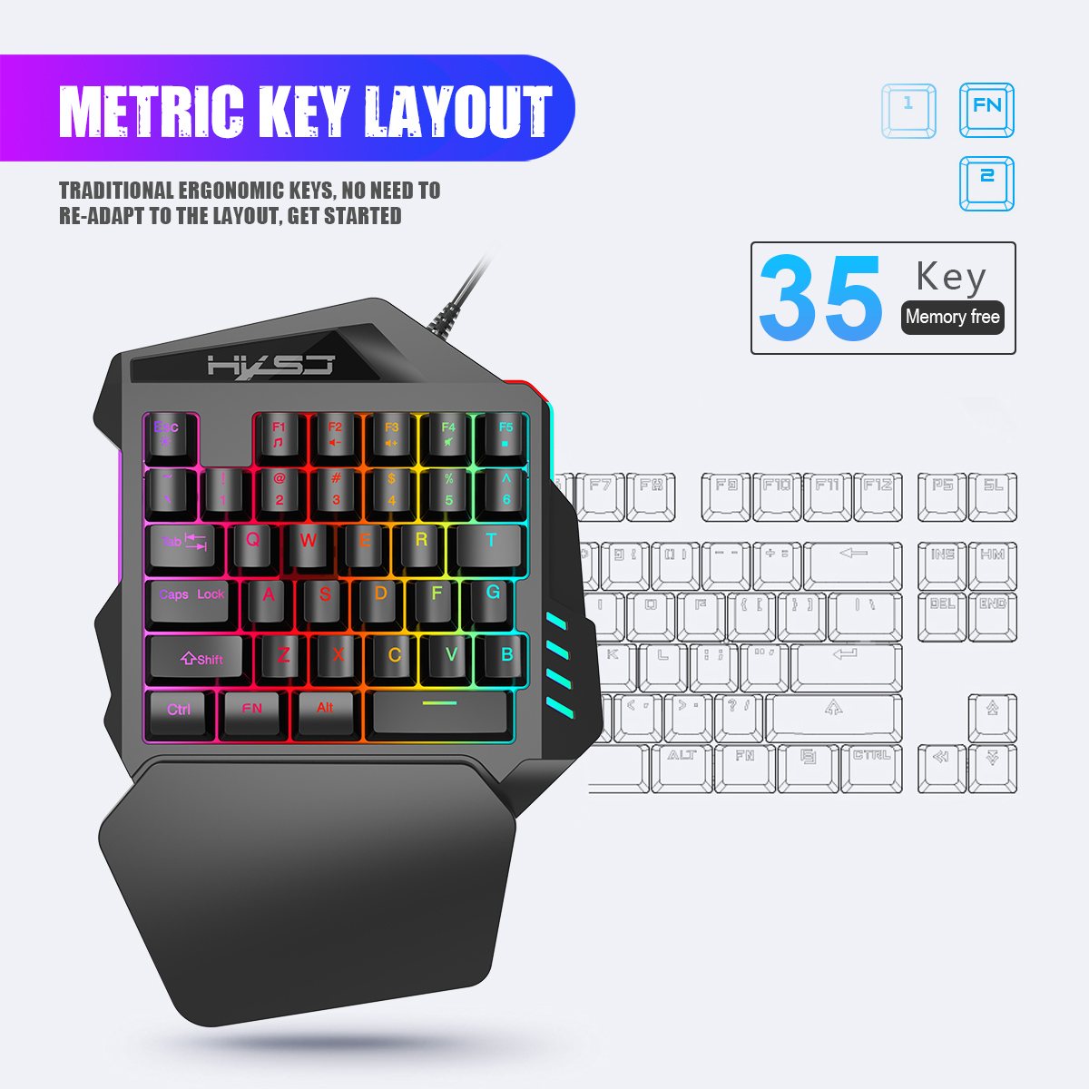 한손 LED 백라이트 키보드, PUBG LOL CS 게 - Gaming Keyboard Half 리뷰 및 가격