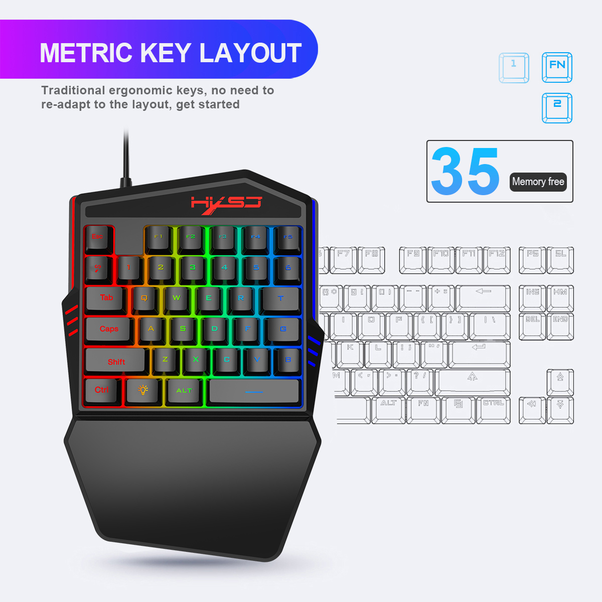 한손 LED 백라이트 키보드, PUBG LOL CS 게 - Gaming Keyboard Half 리뷰 및 가격