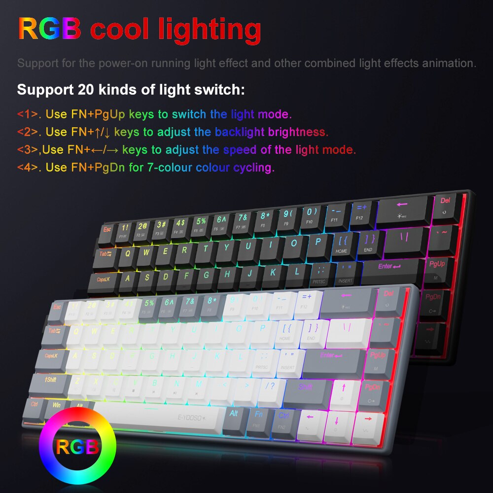 E-YOOSO RGB 미니 슬림 USB 유선 기계식 게 - Gaming Keyboard Bundle 리뷰 및 가격
