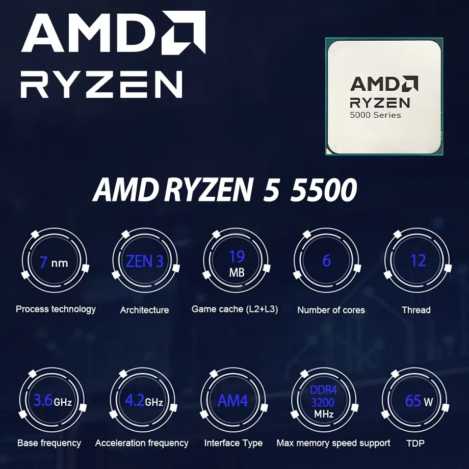 AMD Ryzen 5 5500 CPU R5 5500 프 - Amd Cpu Ryzen 5 리뷰 및 가격