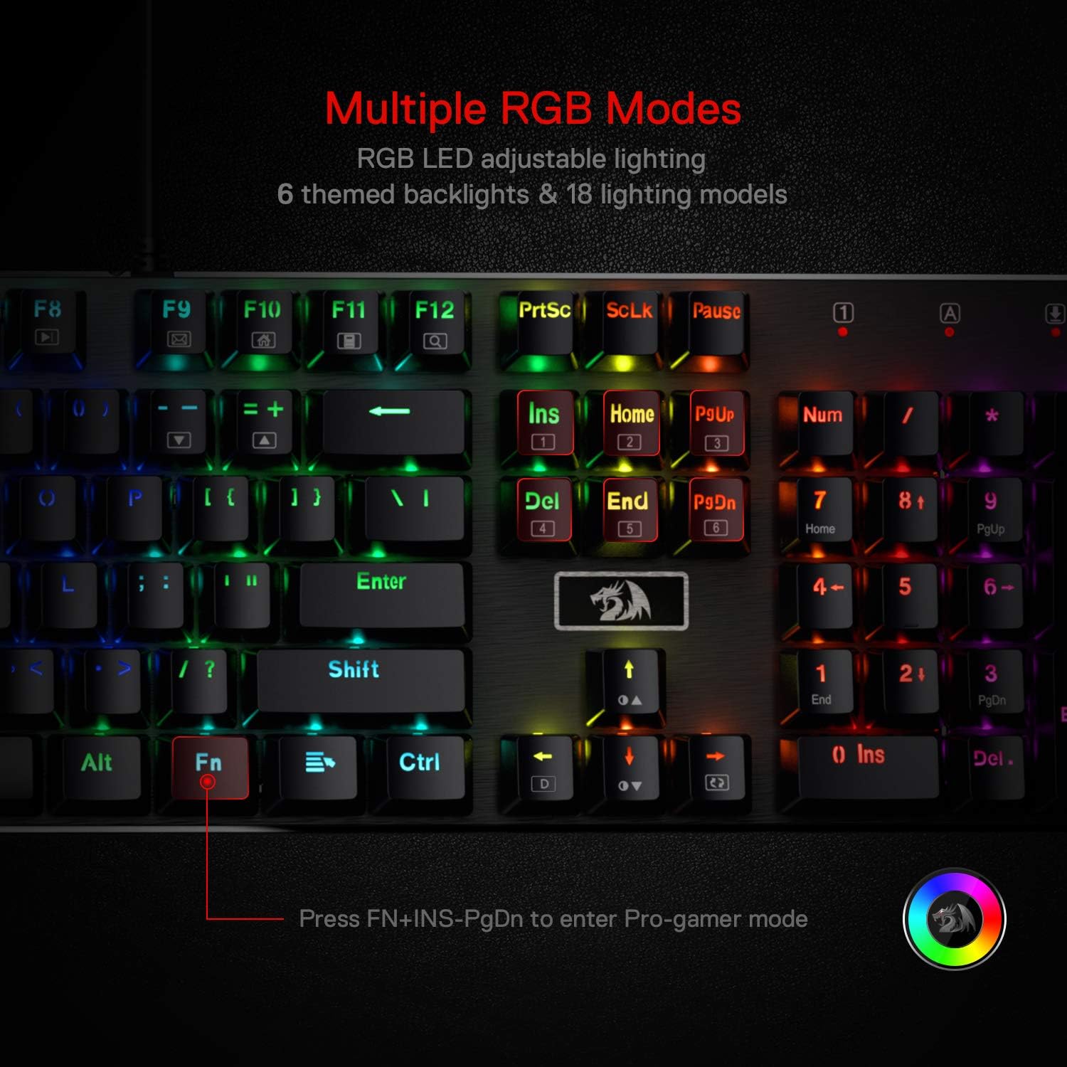 Redragon RGB LED 백라이트 유선 104 키 - Gaming Keyboard No Noise 리뷰 및 가격
