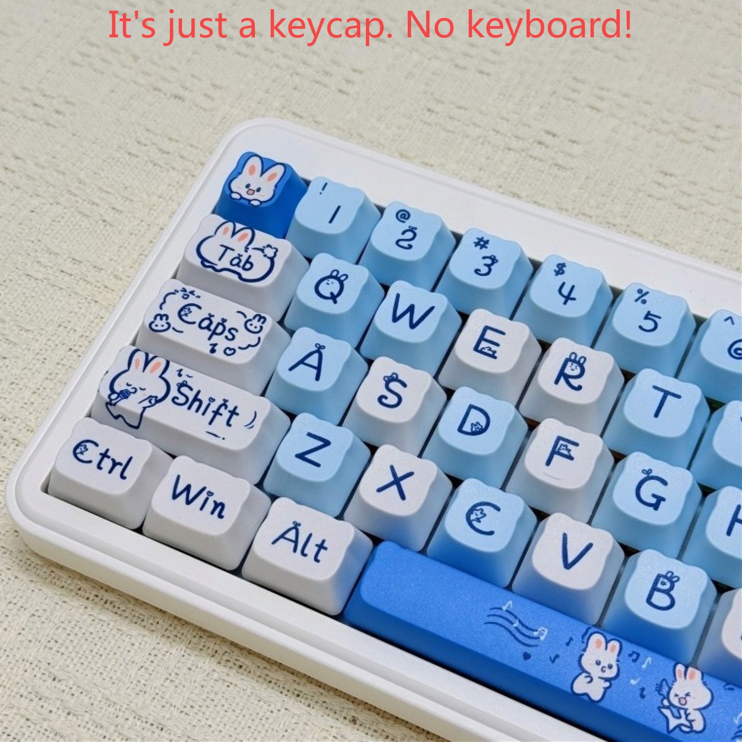 귀여운 파란색 토끼 키캡 124키 MOA 프로파일 PB - Gaming Keyboard Blue Switches 리뷰 및 가격
