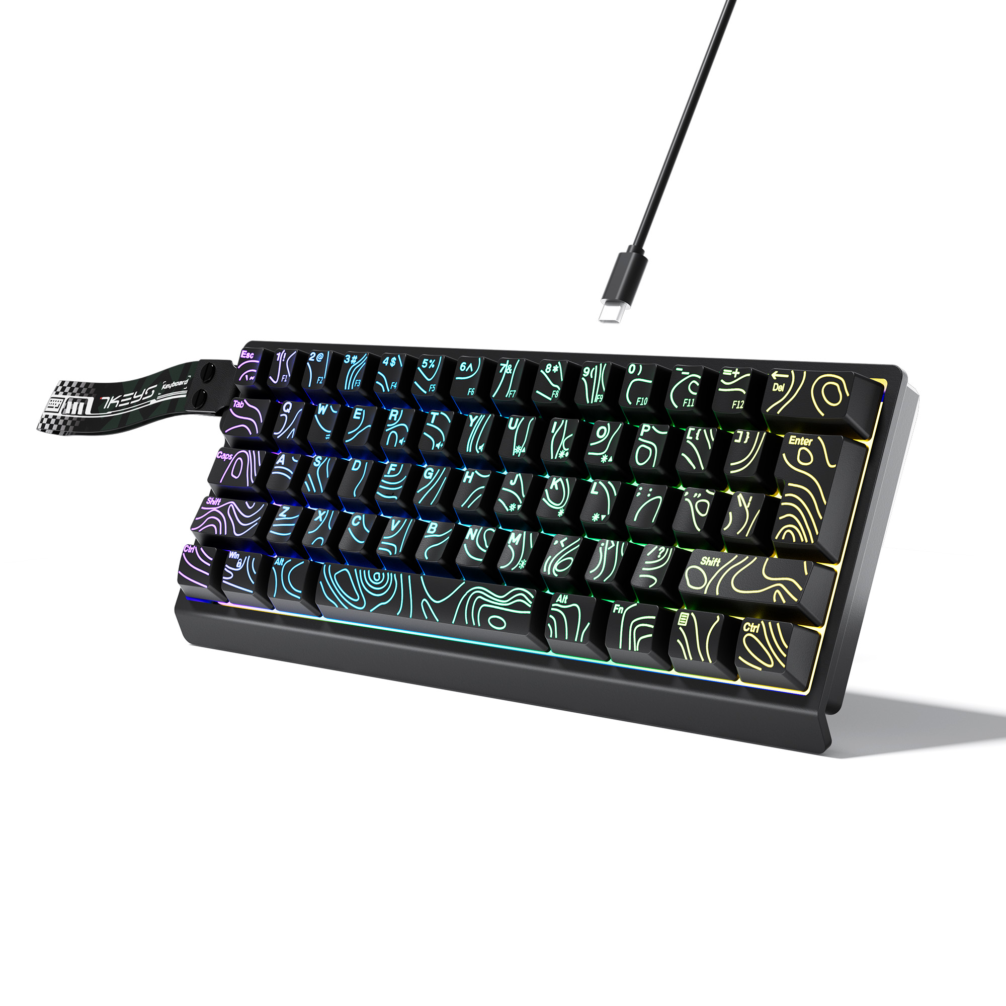 60% 컴팩트 유선 키보드는 RGB 백라이트와 그라데이 - Gaming Keyboard Blue Switches 리뷰 및 가격