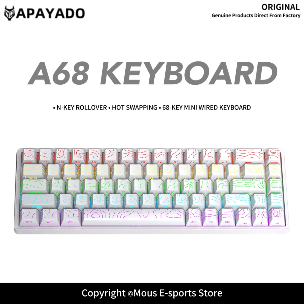 APAYADO A68 유선 기계식 키보드 핫 스왑 가능 - Gaming Keyboard Bundle 리뷰 및 가격