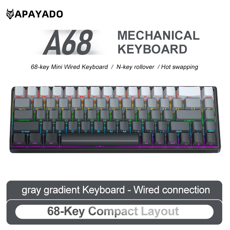APAYADO A68 유선 기계식 키보드 핫 스왑 가능 - Gaming Keyboard Bundle 리뷰 및 가격