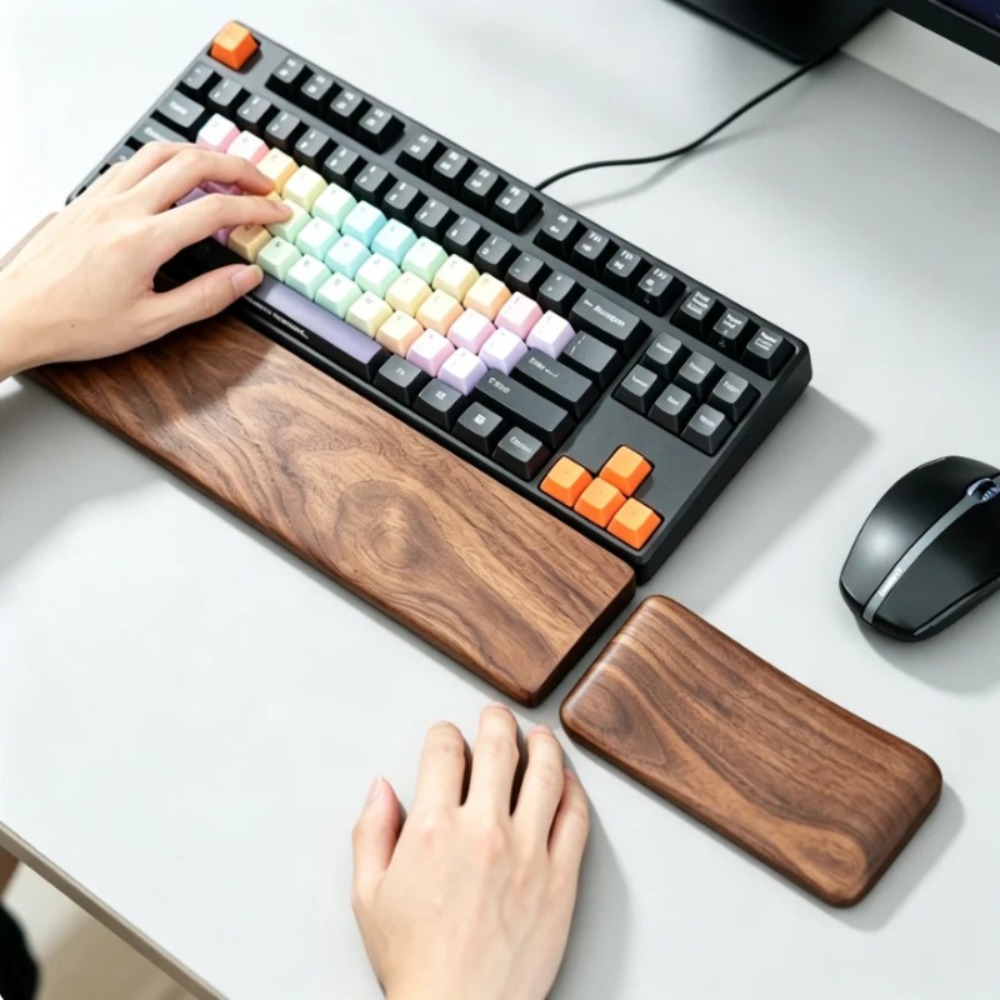인체공학적 디자인의 원목 키보드 홀더, 마우스 패드,  - Wrist Rest Wood 리뷰 및 가격